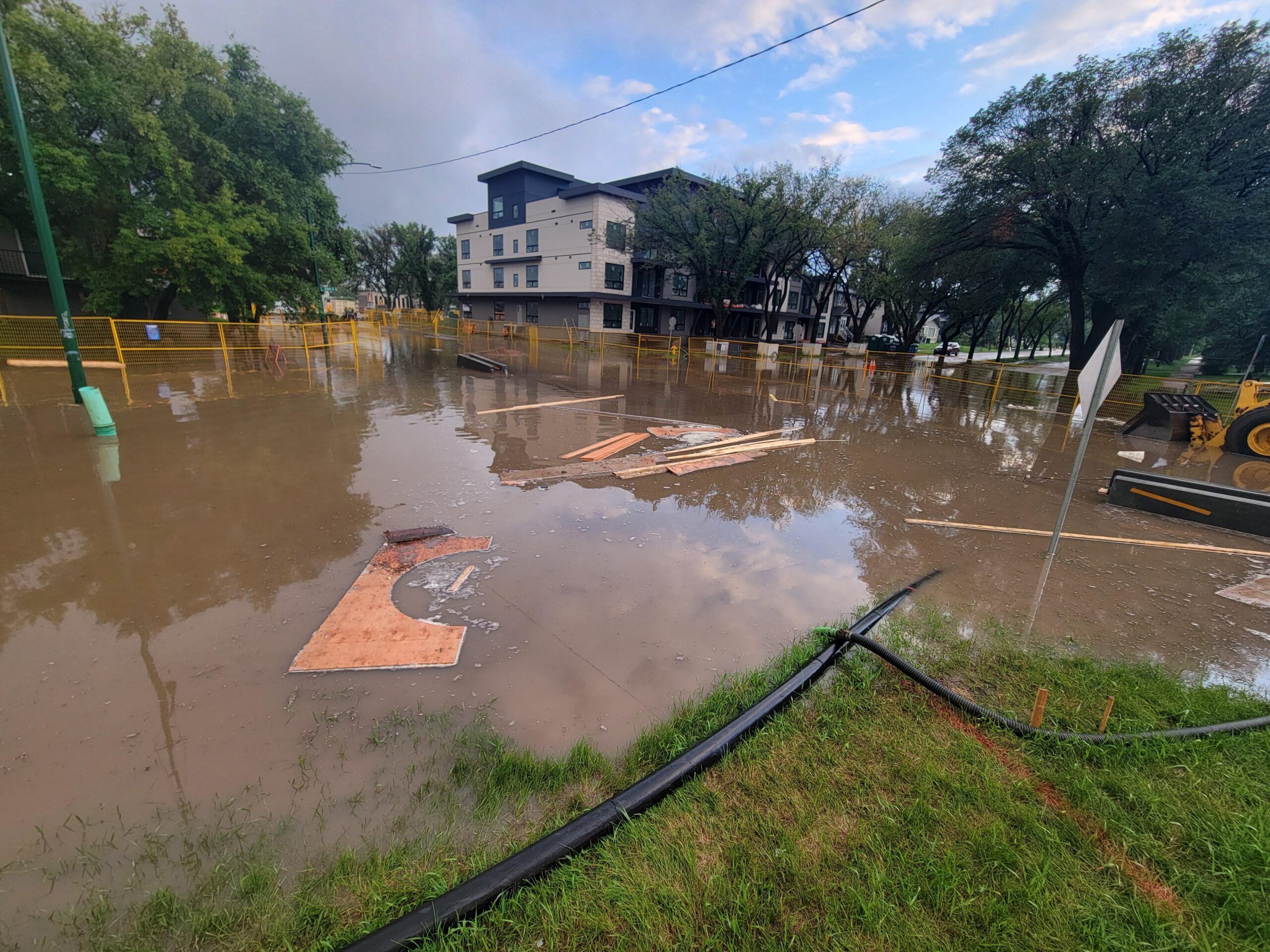 Flooded property with standing floodwater
